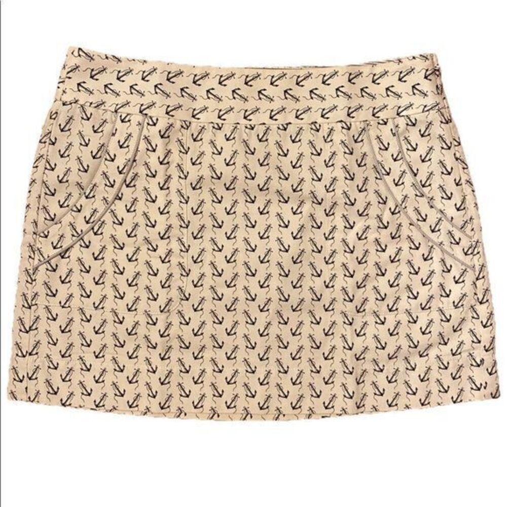 J Crew Anchor Nautical Skirt - 6 cream /navy.  Cotton